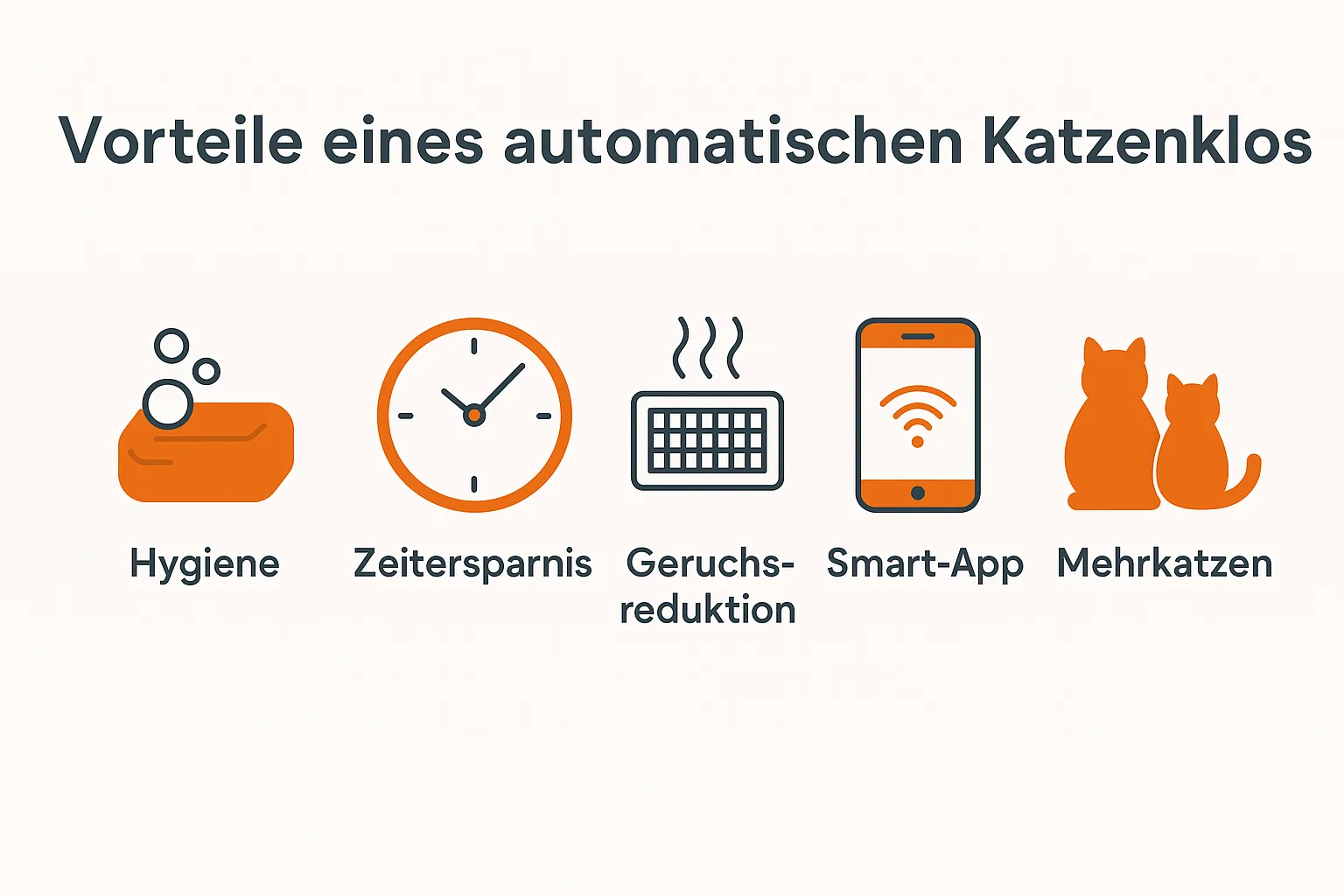 infografik vorteile automatisches katzenklo hygiene zeitersparnis