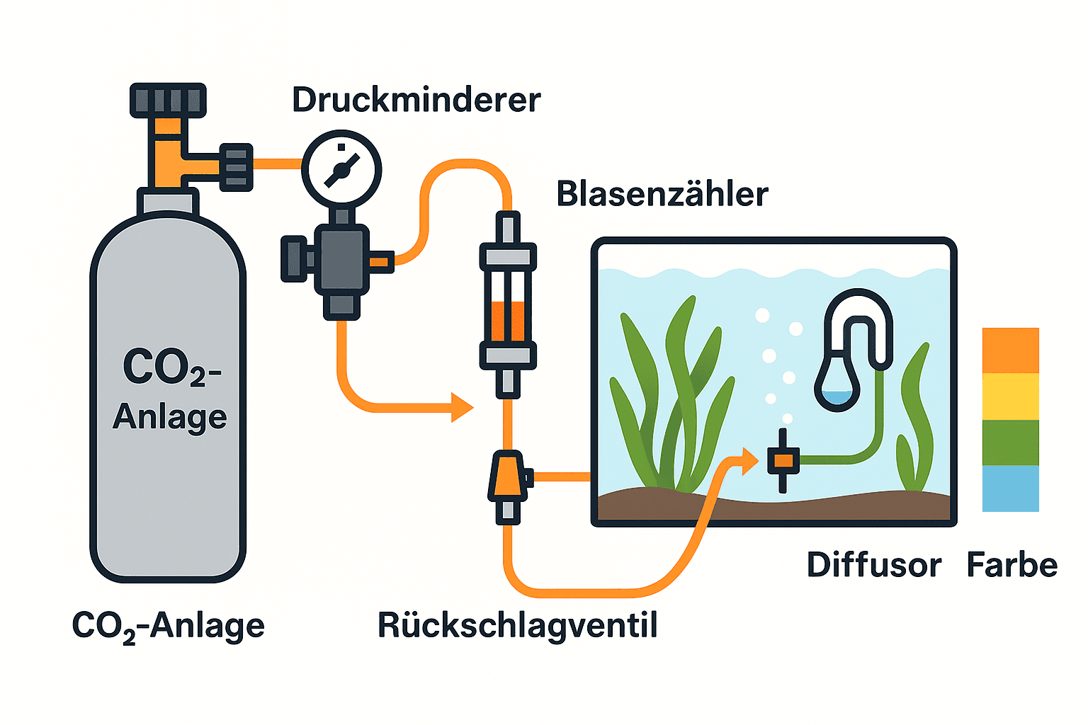 CO2 Aquarium Aufbau