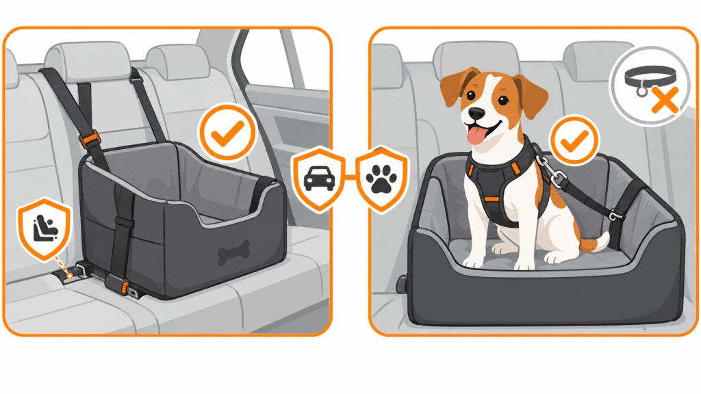 hund-autositz-richtig-sichern-infografik Hund Autositz richtig sichern – Unterschied zwischen Sitzbefestigung und Hundesicherung