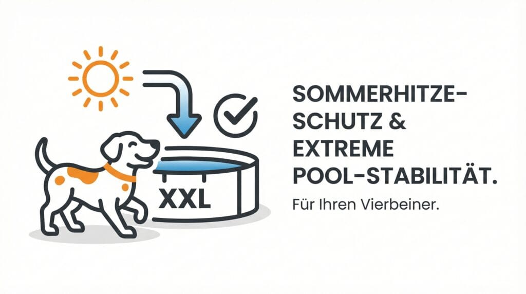 Pool als Sommerhitze Schutz für Hunde