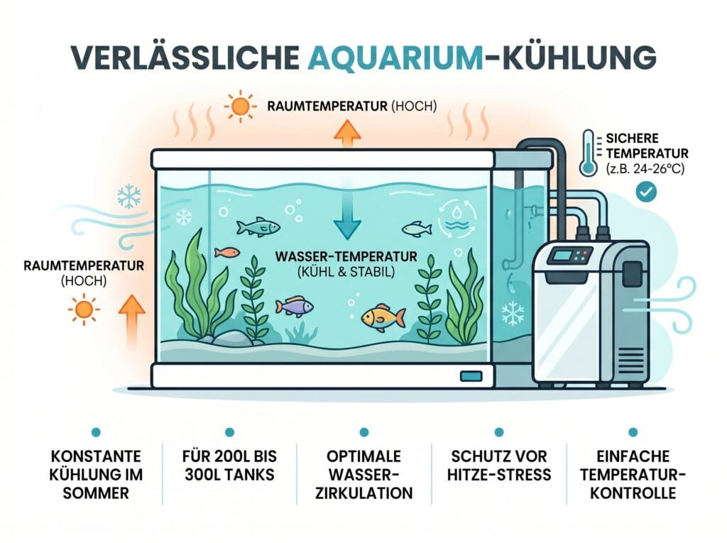 Aquarium Kühler im Sommer für 200 bis 300 Liter Becken