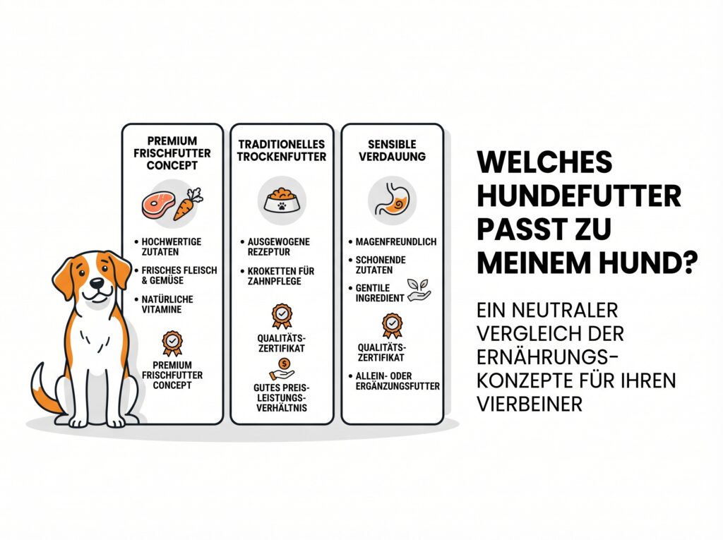 Verschiedene Hundefutter Marken im Vergleich
