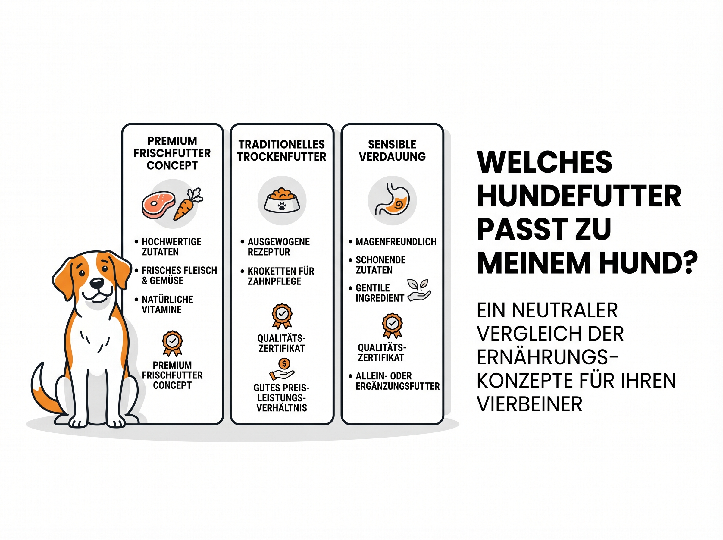 Verschiedene Hundefutter Marken im Vergleich