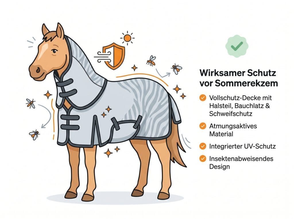 Ekzemerdecke fürs Pferd: Atmungsaktive Modelle für Sommerekzem