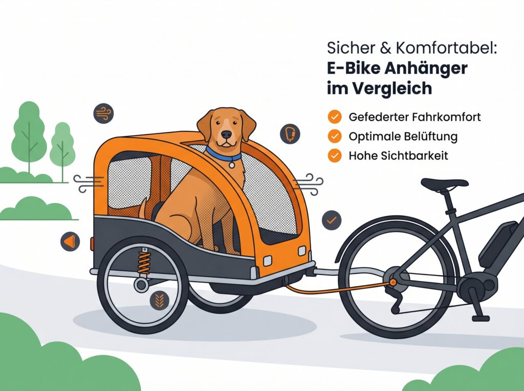 Hundeanhänger fürs E-Bike mit Federung und Luftreifen im Vergleich