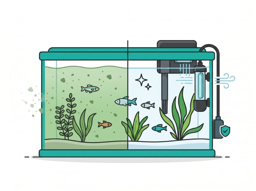 UV-C Klärer für grünes Wasser im Aquarium