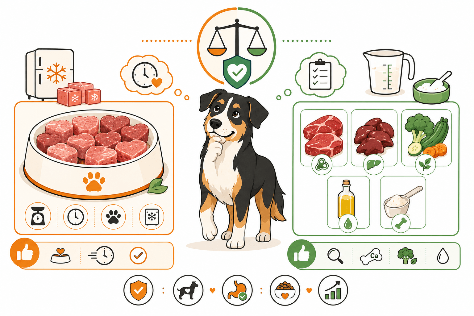 BARF-Komplettmenü vs selbst zusammenstellen für Hunde im Vergleich