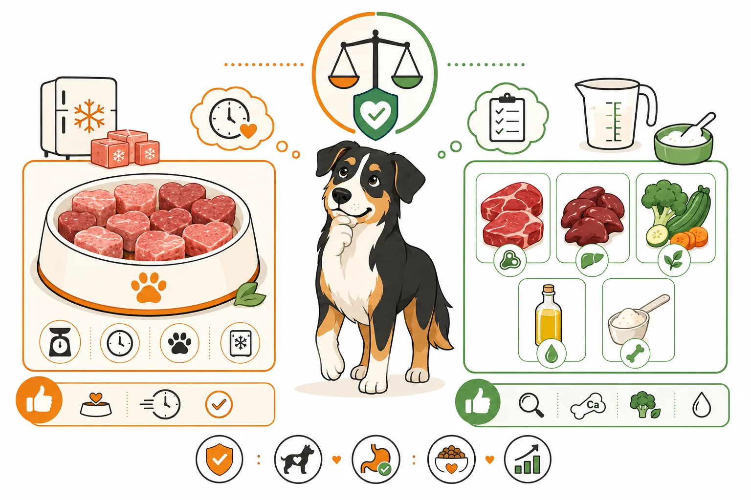 BARF-Komplettmenü vs selbst zusammenstellen für Hunde im Vergleich