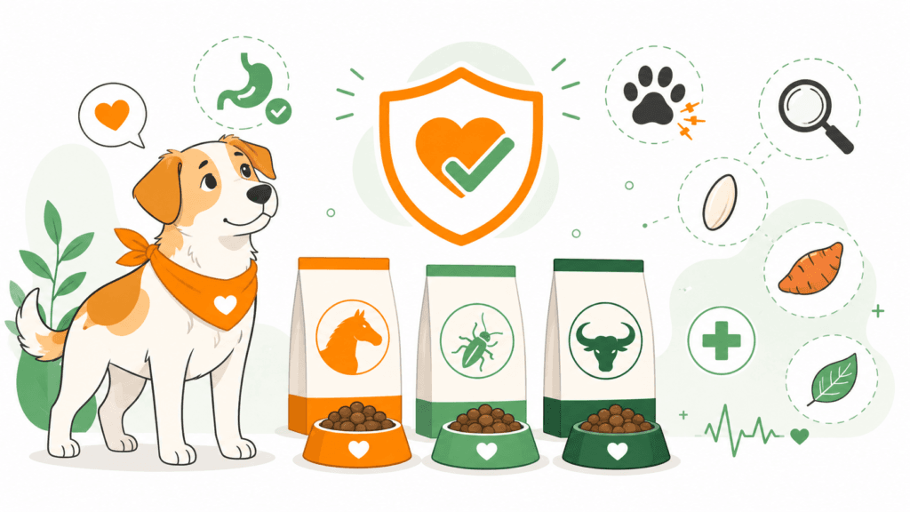 Exotenprotein Hundefutter Vergleich mit Pferd Insekt und Wasserbüffel