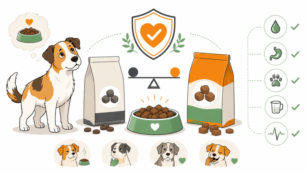 Halbfeuchtes Hundefutter im Vergleich mit weichen Kroketten für Hunde
