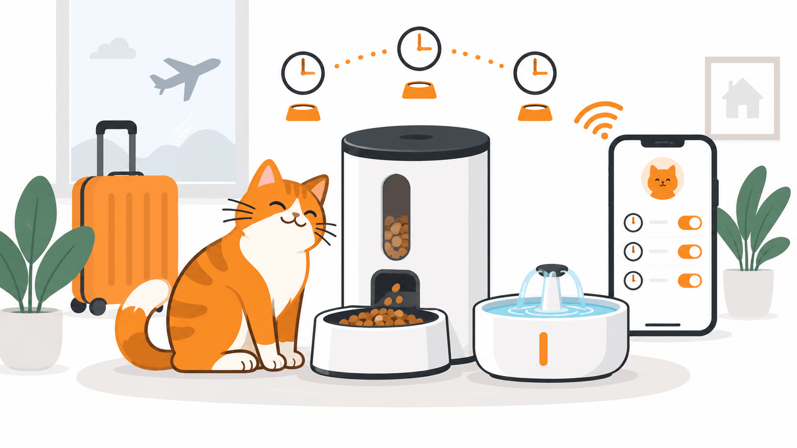 Futterautomat für Katzen im Urlaub mit Futter, Wasser und App-Steuerung