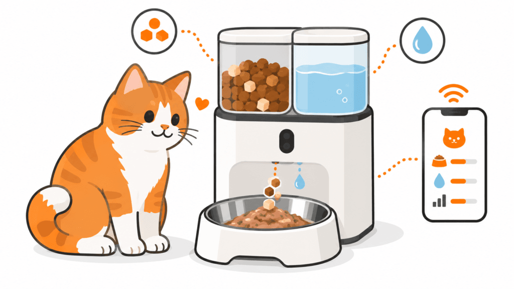 Neakasa Riko Futterautomat mit automatischer Wasserzugabe für Katzen