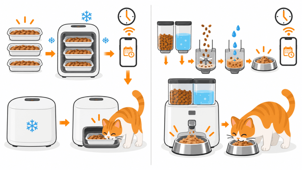 neakasa-riko-vs-petlibro-polar-futterautomat Vergleich Neakasa Riko und PETLIBRO Polar: frisch angefeuchtete Mahlzeit versus gekühltes Nassfutter